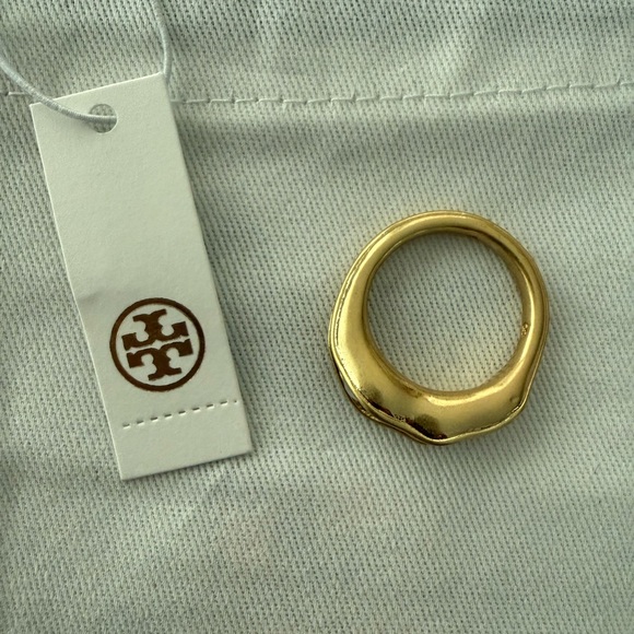 Tory Burch Gold Plated Sculpted Ring - Picture 2 of 5